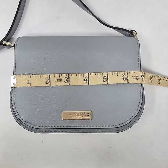 Kate Spade Lauren Way‎ Carsen Saffiano Leather Crossbody Shoulder Bag Gray Small - Picture 8 of 16